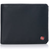 Alpine Swiss RFID Luka Men's Flip ID Wallet Deluxe Capacity ID Bifold With Divided – Smooth Finish Black