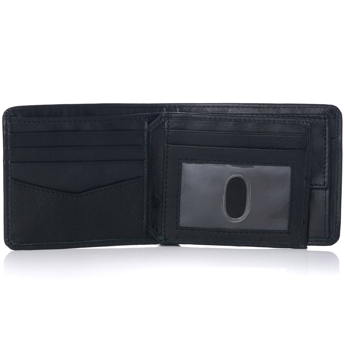 Alpine Swiss RFID Protected Men’s Max Coin Pocket Bifold Wallet with Divided Bill – Soft Nappa Black