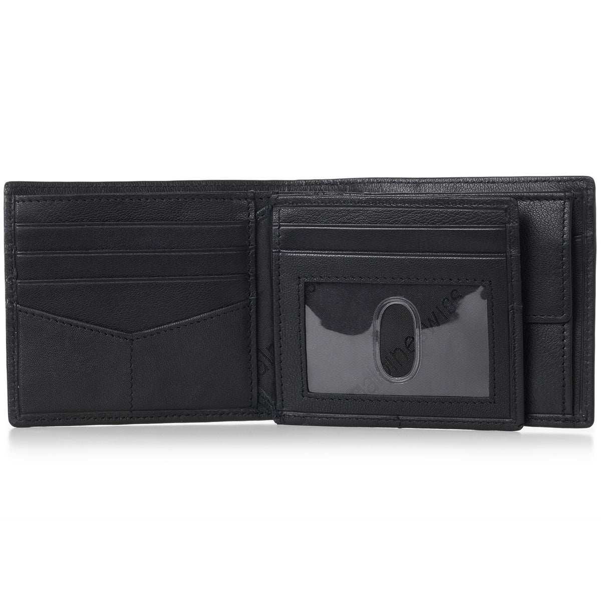 Alpine Swiss RFID Protected Men’s Max Coin Pocket Bifold Wallet with Divided Bill – Nappa Black