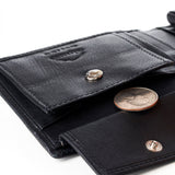 Alpine Swiss RFID Protected Men’s Max Coin Pocket Bifold Wallet with Divided Bill – Nappa Black