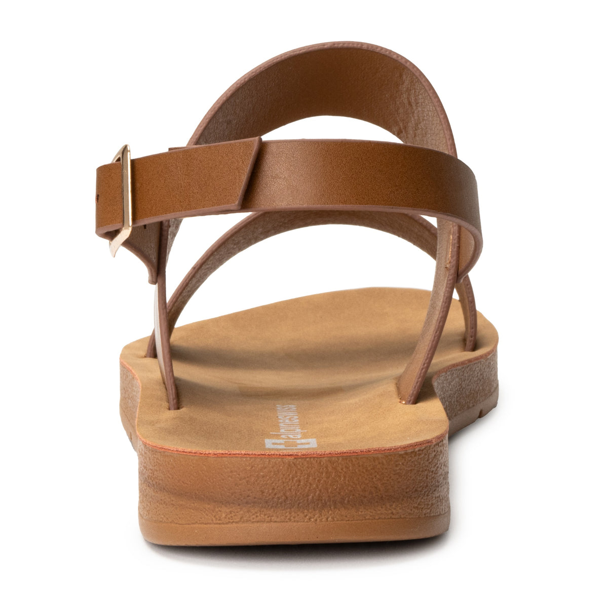 Alpine Swiss Beth Womens Flat Sandals Two Strap Buckle Slides Comfortable Summer – Tan