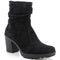 Alpine Swiss Bianca Womens Suede Slouch Ankle Boots Made in Italy High Heel Boot – Black
