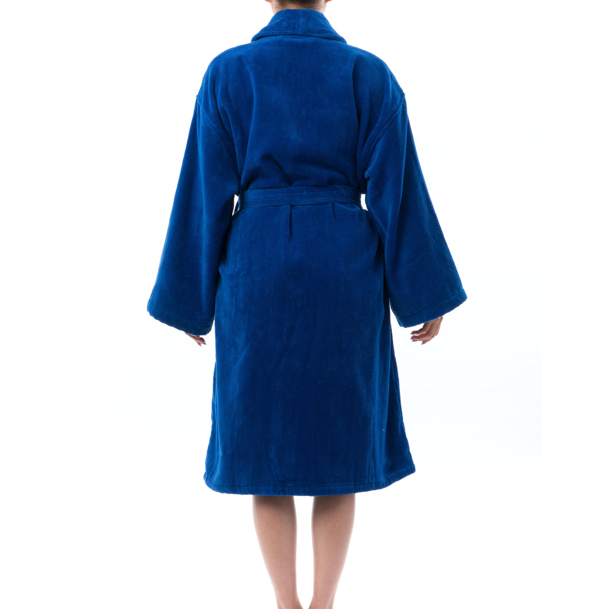 Alpine Swiss Blair Women Cotton Terry Cloth Bathrobe Shawl Collar Velour Spa Robe – Blue