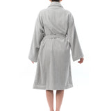Alpine Swiss Blair Women Cotton Terry Cloth Bathrobe Shawl Collar Velour Spa Robe – Gray