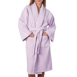 Alpine Swiss Blair Women Cotton Terry Cloth Bathrobe Shawl Collar Velour Spa Robe – Lilac