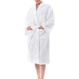 Alpine Swiss Blair Women Cotton Terry Cloth Bathrobe Shawl Collar Velour Spa Robe – White