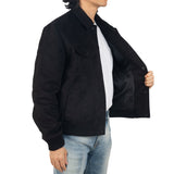 Alpine Swiss Men's Blake Vegan Suede Bomber Jacket – Black