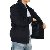 Alpine Swiss Men's Blake Vegan Suede Bomber Jacket – Black