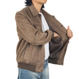 Alpine Swiss Men's Blake Vegan Suede Bomber Jacket – Earthstone