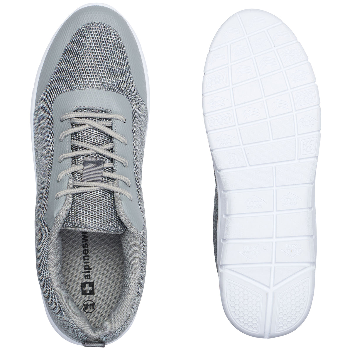 Alpine Swiss Bolt Mens Mesh Sneakers Lightweight Tennis Shoes Casual Trainers – Gray