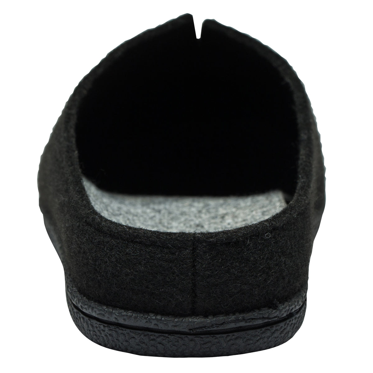 Alpine Swiss Mens Felt Faux Wool Clog Slippers Comfortable Cushion House Shoes – Black