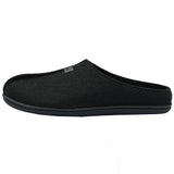 Alpine Swiss Mens Felt Faux Wool Clog Slippers Comfortable Cushion House Shoes – Black