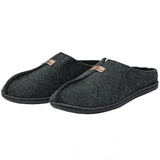 Alpine Swiss Mens Felt Faux Wool Clog Slippers Comfortable Cushion House Shoes – Charcoal
