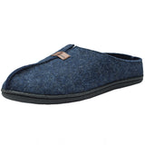 Alpine Swiss Mens Felt Faux Wool Clog Slippers Comfortable Cushion House Shoes – Navy