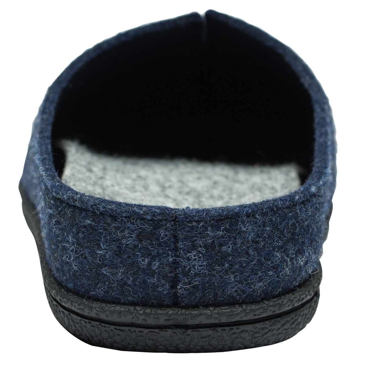 Alpine Swiss Mens Felt Faux Wool Clog Slippers Comfortable Cushion House Shoes – Navy