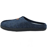 Alpine Swiss Mens Felt Faux Wool Clog Slippers Comfortable Cushion House Shoes – Navy