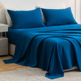 Alpine Swiss 4 Piece Bed Sheet Set Queen King Soft Comfort Hotel Luxury Bedding – Blue