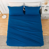 Alpine Swiss 4 Piece Bed Sheet Set Queen King Soft Comfort Hotel Luxury Bedding – Blue