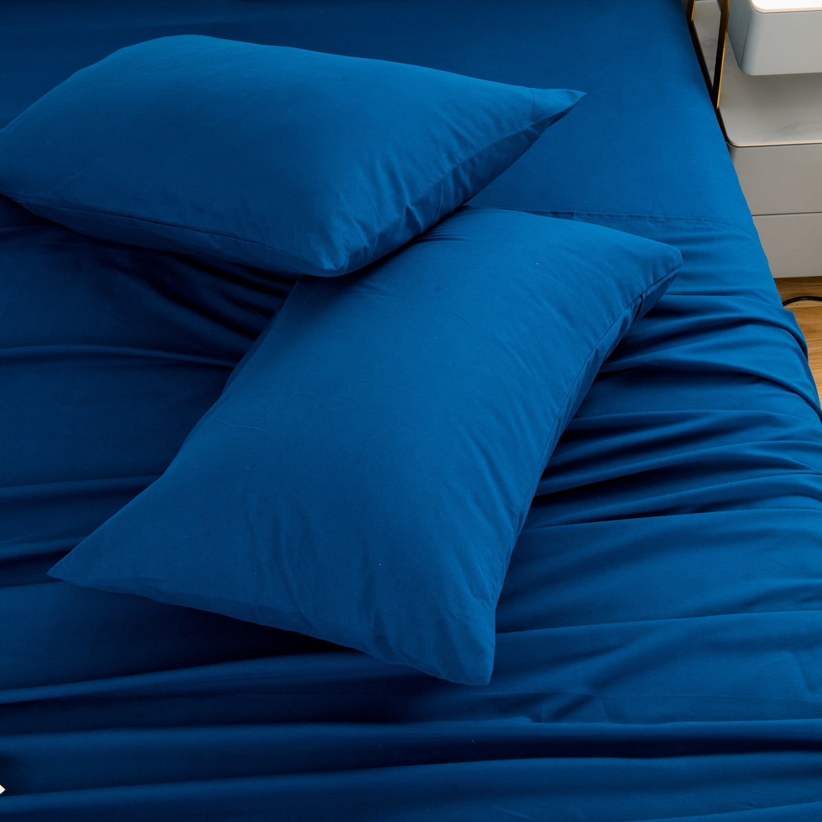 Alpine Swiss 4 Piece Bed Sheet Set Queen King Soft Comfort Hotel Luxury Bedding – Blue