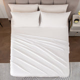 Alpine Swiss 4 Piece Bed Sheet Set Queen King Soft Comfort Hotel Luxury Bedding – White