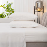 Alpine Swiss 4 Piece Bed Sheet Set Queen King Soft Comfort Hotel Luxury Bedding – White