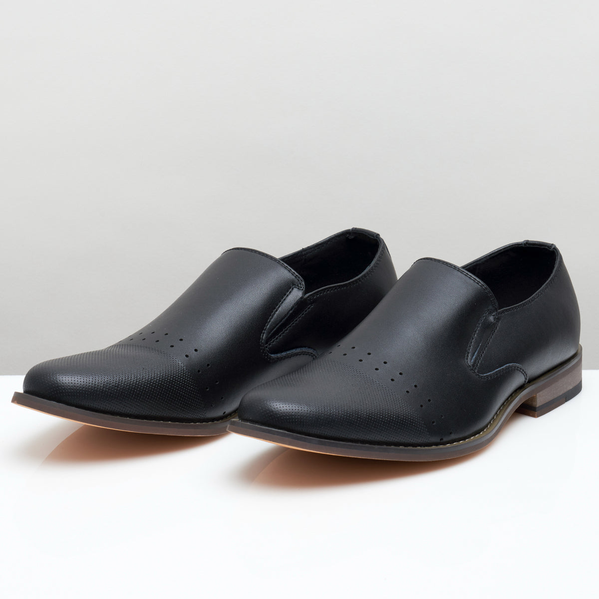 Alpine Swiss Double Diamond Mens Leather Loafers Oxford Slip-on Dress Shoes – Black