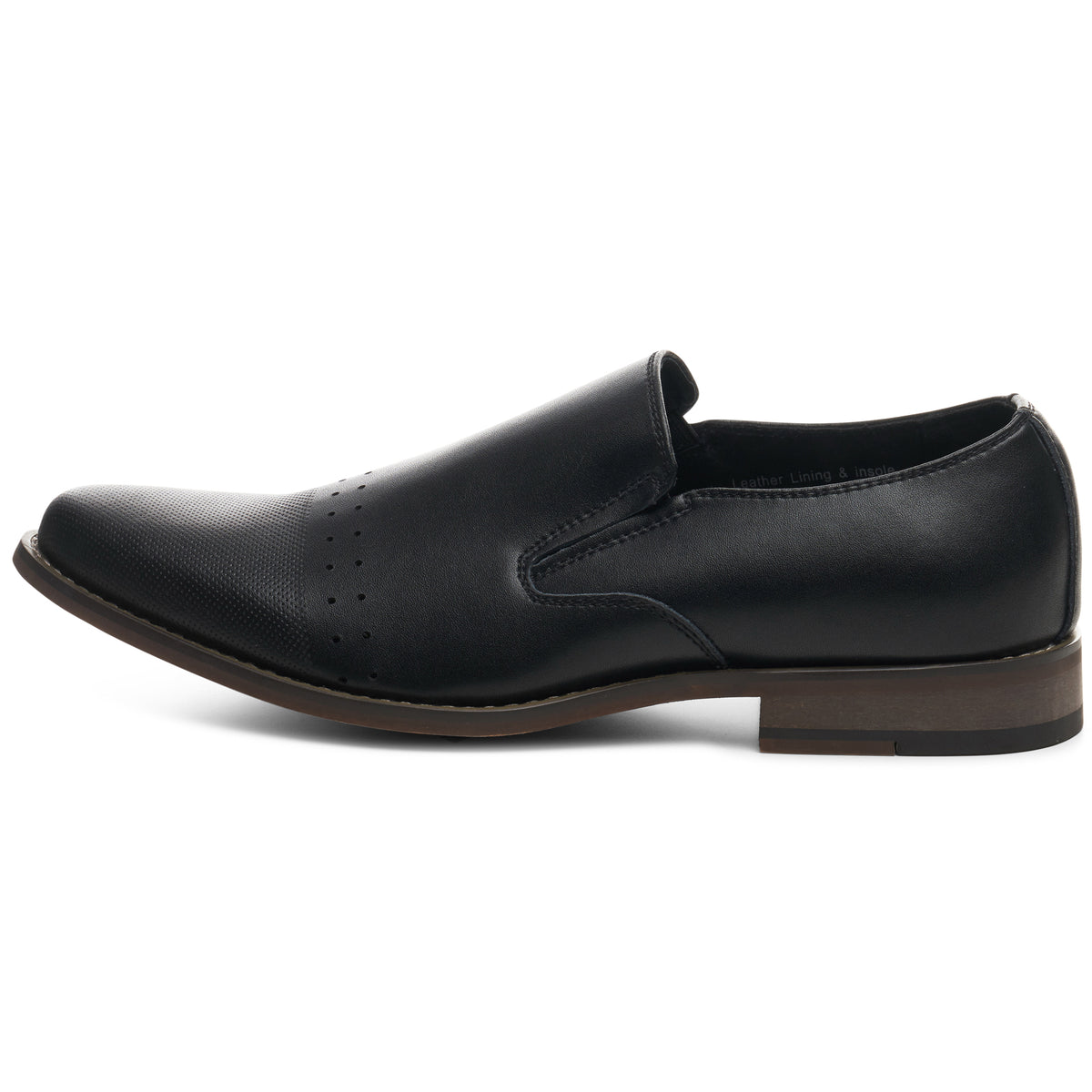 Alpine Swiss Double Diamond Mens Leather Loafers Oxford Slip-on Dress Shoes – Black