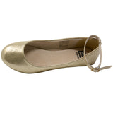 Alpine Swiss Calla Women's Ballet Flats Round Toe Ankle Strap Flat Shoes Casual Wear – Gold