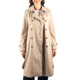 Alpine Swiss Carla Women Long Trench Coat Belted Waterproof Rain Jacket Raincoat – Khaki