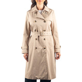 Alpine Swiss Carla Women Long Trench Coat Belted Waterproof Rain Jacket Raincoat – Khaki