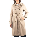 Alpine Swiss Carla Women Long Trench Coat Belted Waterproof Rain Jacket Raincoat – Khaki