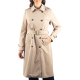 Alpine Swiss Carla Women Long Trench Coat Belted Waterproof Rain Jacket Raincoat – Khaki