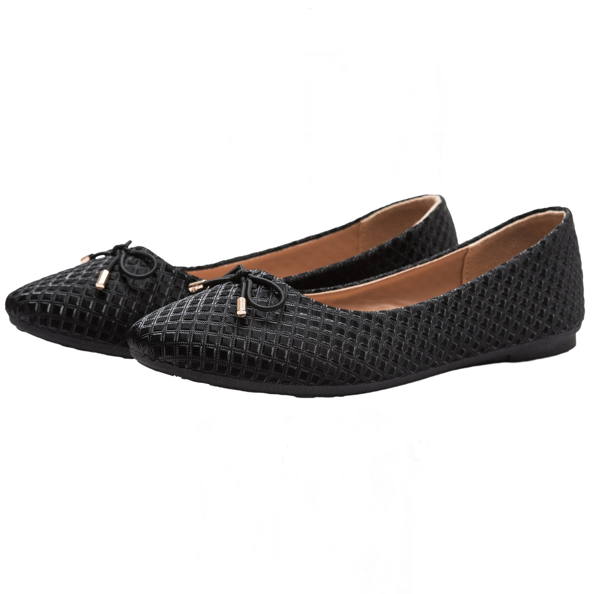 Alpine Swiss Claire Womens Ballet Flats Round Toe Slip On Comfortable Flat Shoes – Black