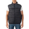 Alpine Swiss Clark Mens Puffer Vest Down Alternative Water Resistant Packable – Black Gray