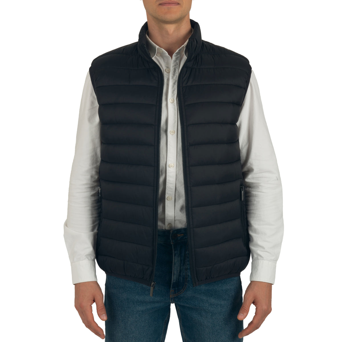 Alpine Swiss Clark Mens Puffer Vest Down Alternative Water Resistant Packable – Black