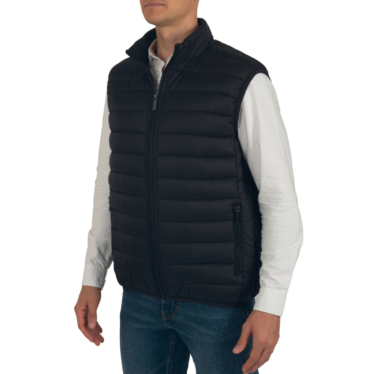 Alpine Swiss Clark Mens Puffer Vest Down Alternative Water Resistant Packable – Black