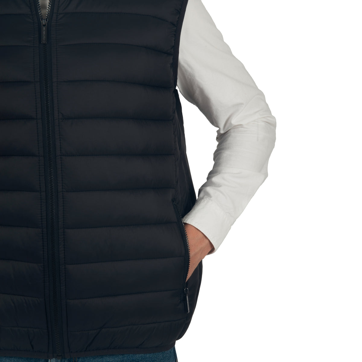 Alpine Swiss Clark Mens Puffer Vest Down Alternative Water Resistant Packable – Black