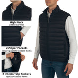 Alpine Swiss Clark Mens Puffer Vest Down Alternative Water Resistant Packable – Black