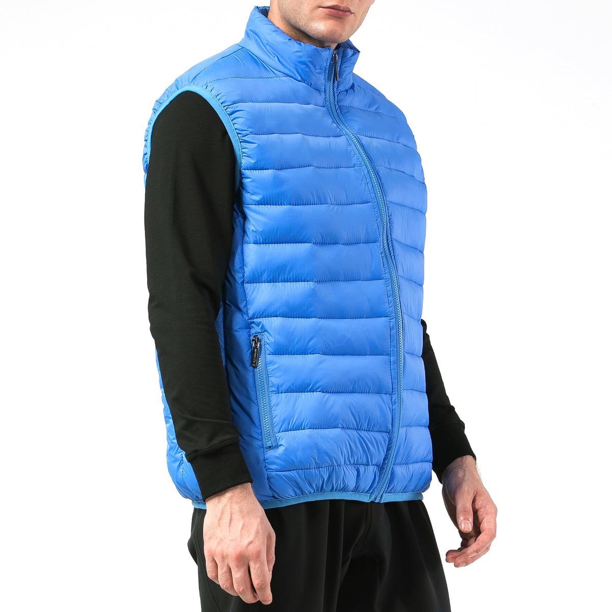 Alpine Swiss Clark Mens Puffer Vest Down Alternative Water Resistant Packable – Blue