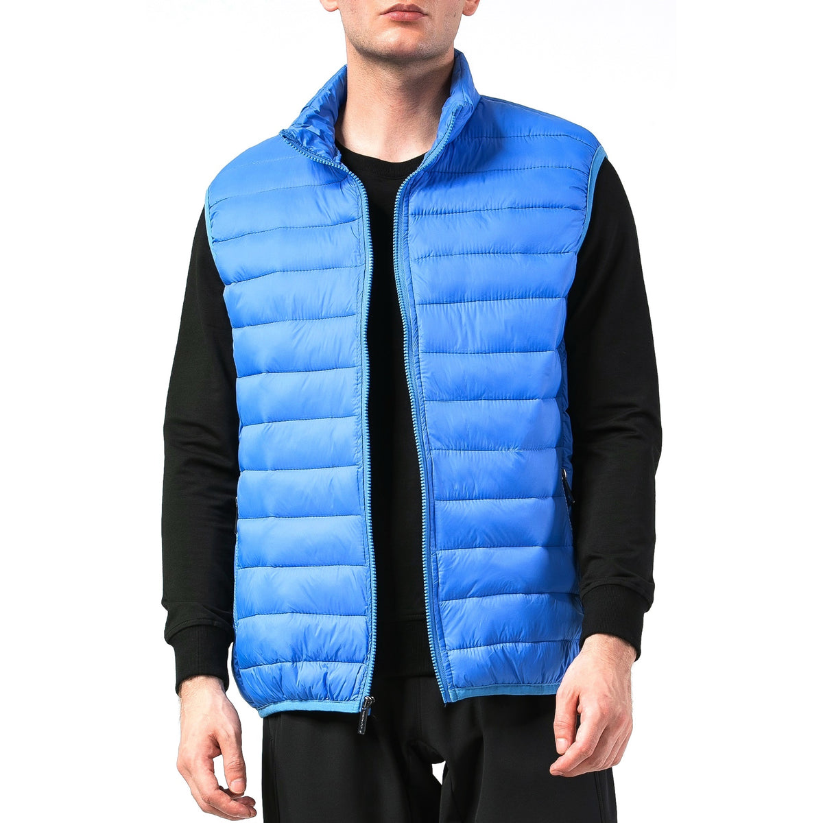 Alpine Swiss Clark Mens Puffer Vest Down Alternative Water Resistant Packable – Blue