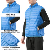 Alpine Swiss Clark Mens Puffer Vest Down Alternative Water Resistant Packable – Blue