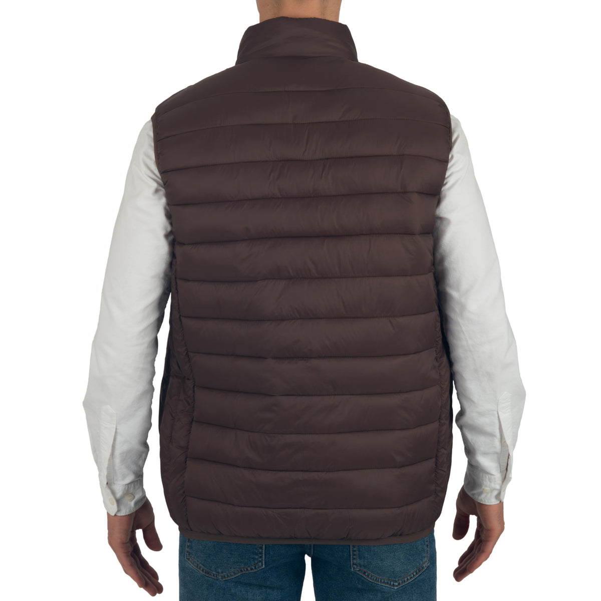 Alpine Swiss Clark Mens Puffer Vest Down Alternative Water Resistant Packable – Brown