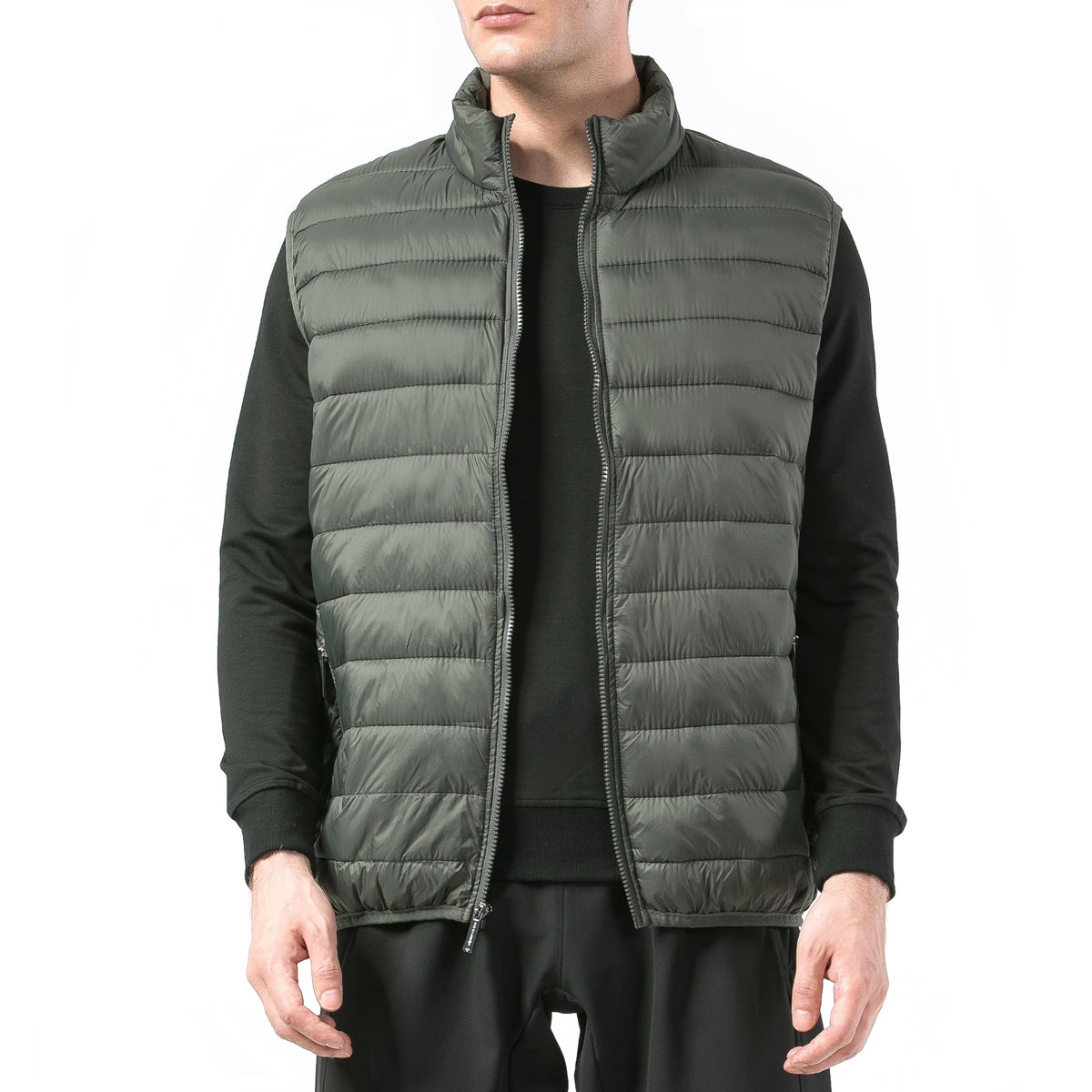 Alpine Swiss Clark Mens Puffer Vest Down Alternative Water Resistant Packable – Olive