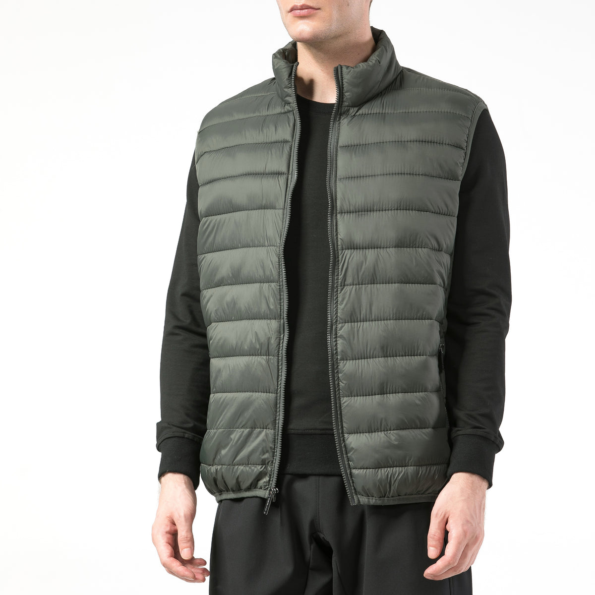 Alpine Swiss Clark Mens Puffer Vest Down Alternative Water Resistant Packable – Olive