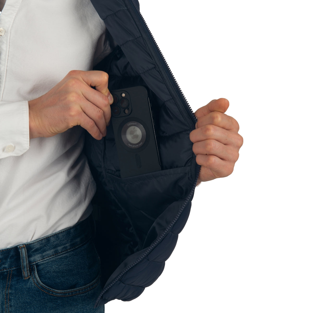 Alpine Swiss Clark Mens Puffer Vest Down Alternative Water Resistant Packable – Navy