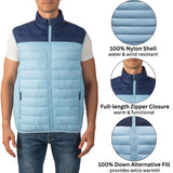 Alpine Swiss Clark Mens Puffer Vest Down Alternative Water Resistant Packable – Sky Blue Navy