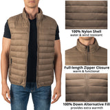 Alpine Swiss Clark Mens Puffer Vest Down Alternative Water Resistant Packable – Taupe