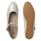 Alpine Swiss Cleo Women’s Mary Jane Ballet Flats Stylish Comfy Round Toe Dress Shoes – Pearl