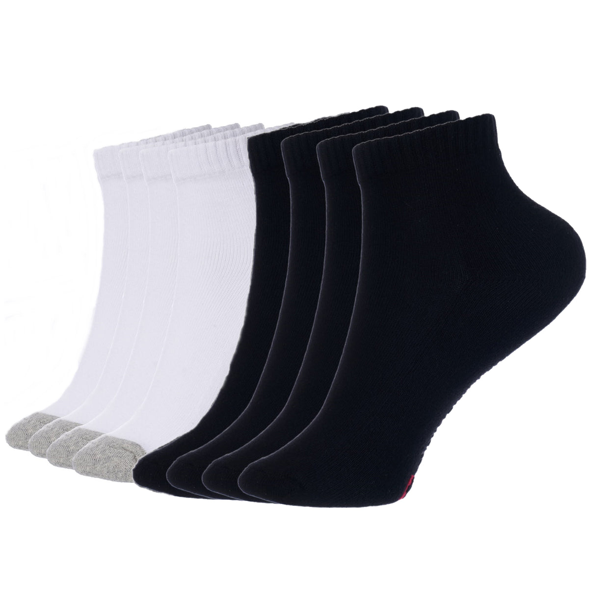 Alpine Swiss Mens Ankle Socks 8 Pack Cotton Athletic Performance Socks for Men – Black White
