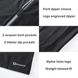 Alpine Swiss Cory Mens Light Windbreaker Jacket Water-Resistant Packable Hooded – Black